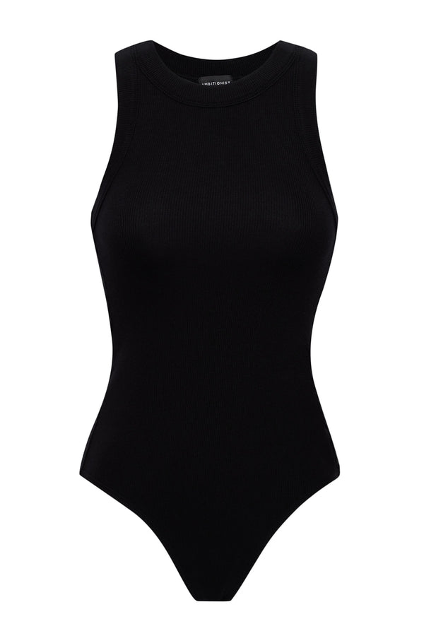 The Ali Ribbed Racer Tank Bodysuit