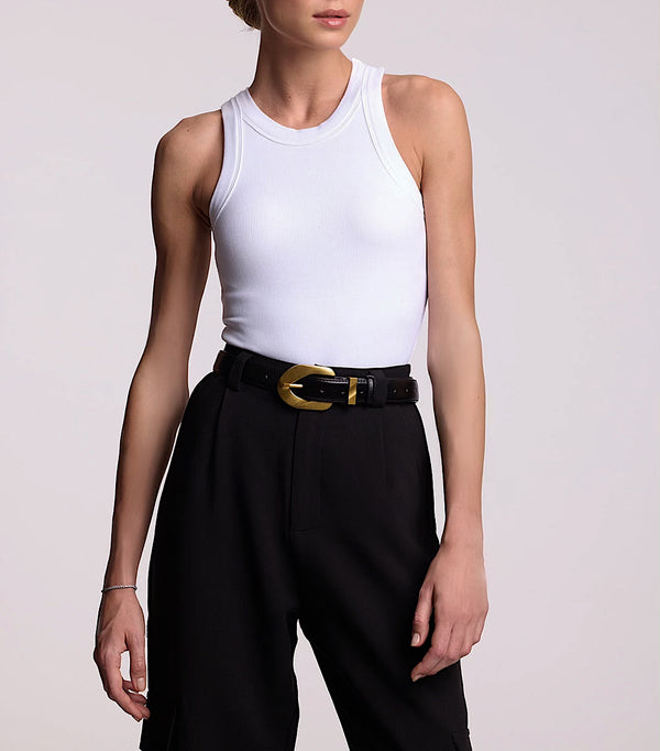 The Ali Ribbed Racer Tank Bodysuit