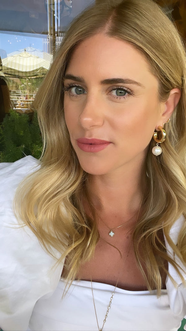 Pearl Drop Hoops