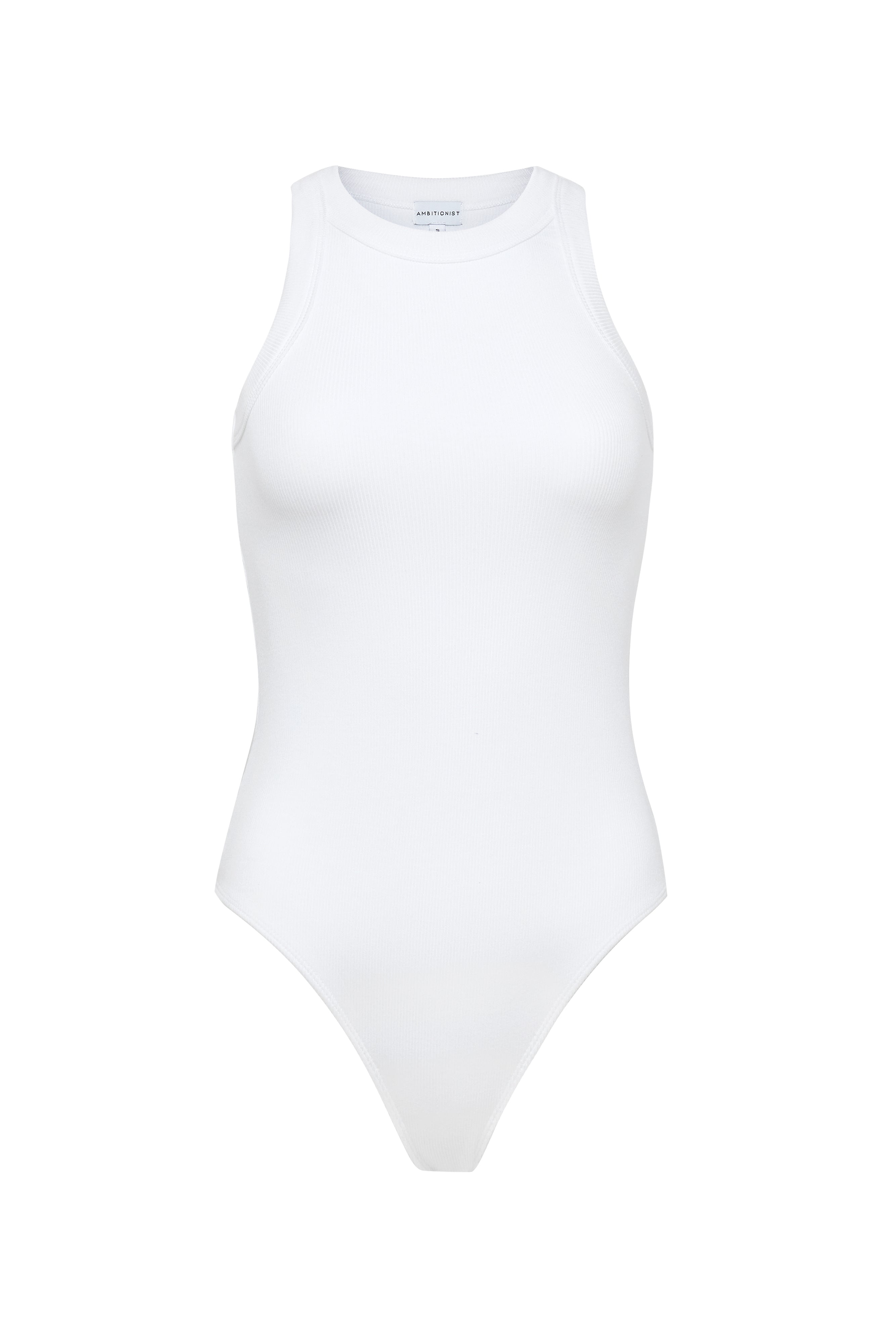 MISSJOY Women's Bodysuits for Going Out Ribbed Halter Neck Racerback White Body  suit Tank Tops